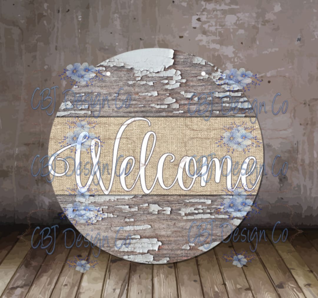 Welcome Sign Digital Download Rustic Design Rustic Round - Etsy