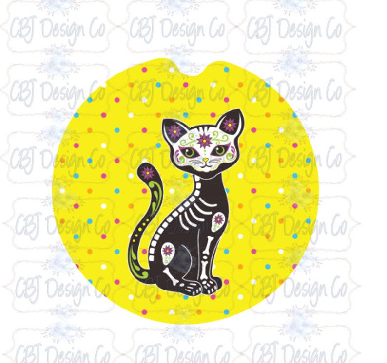 Download Car Coaster Template for Sublimation Sugar Skull Car ...