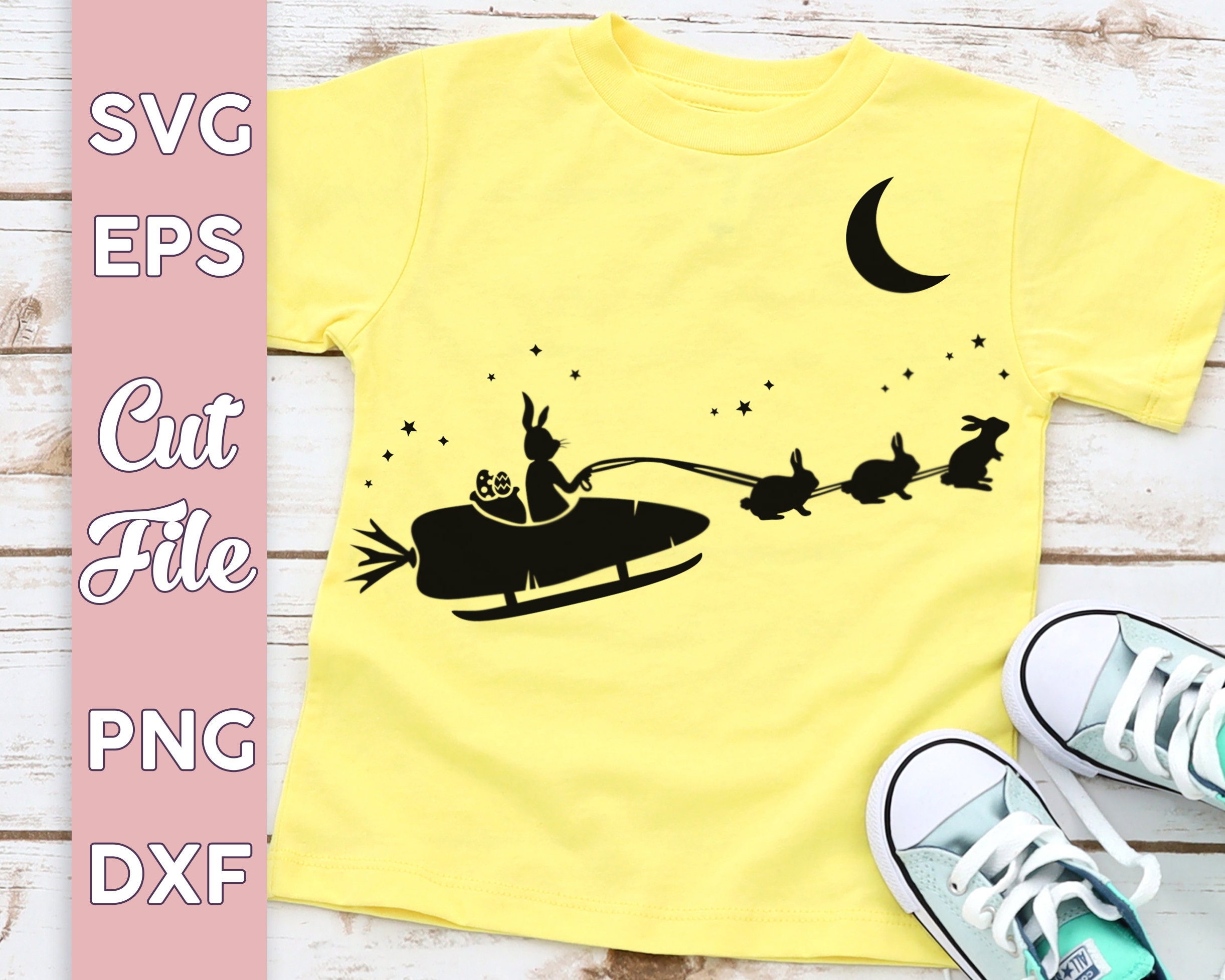 Download Easter Shirt Svg Shirt Cut File For Easter Bunny Sleigh Ride Design For Png Dxf And Eps For Iron On Vinyl And Htv With Commercial Use