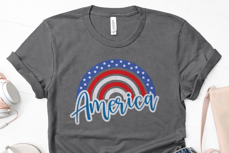 Download Patriotic Rainbow SVG 4th of July shirt cut file decal | Etsy