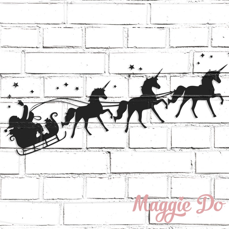 Download Santa and his Unicorn sleigh ride SVG Commercial Digital ...