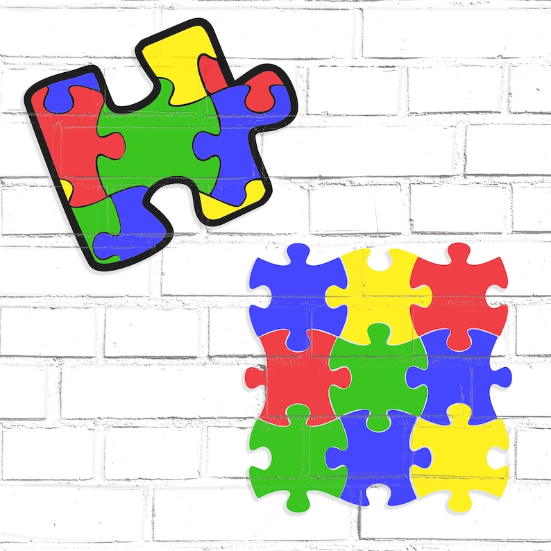 Autism Jigsaw Puzzle Piece SVG Cut File for Use in Designs Etsy