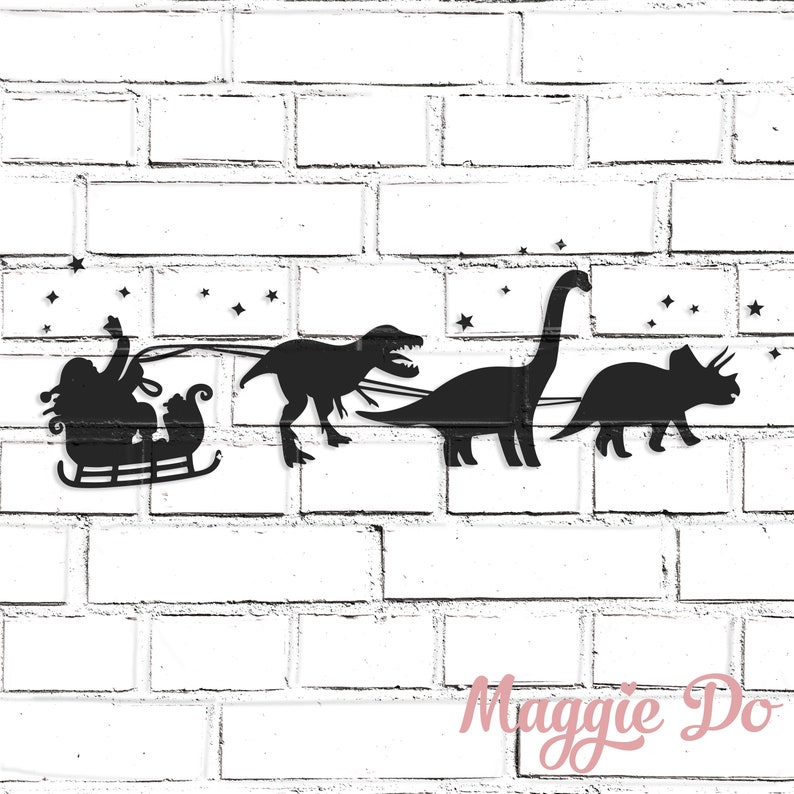 Download Christmas Dinosaur sleigh ride SVG cut file with ...