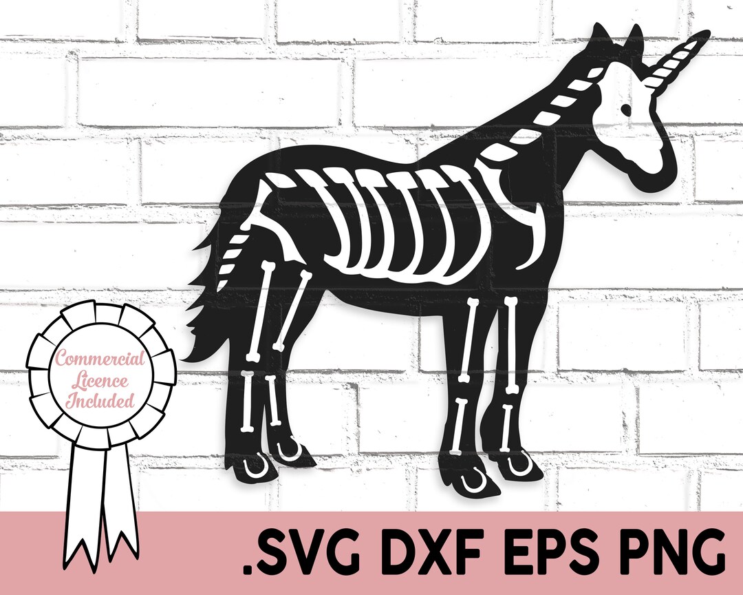 Unicorn Skeleton SVG, Halloween Tee Design for HTV or Sublimation, PNG ...