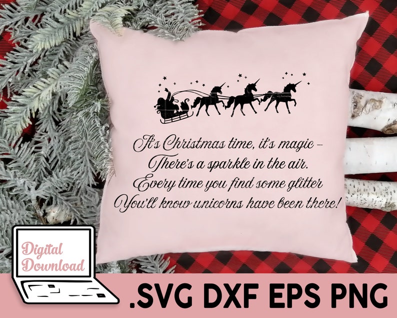 Download Christmas Unicorn SVG Father Christmas sleigh ride and ...