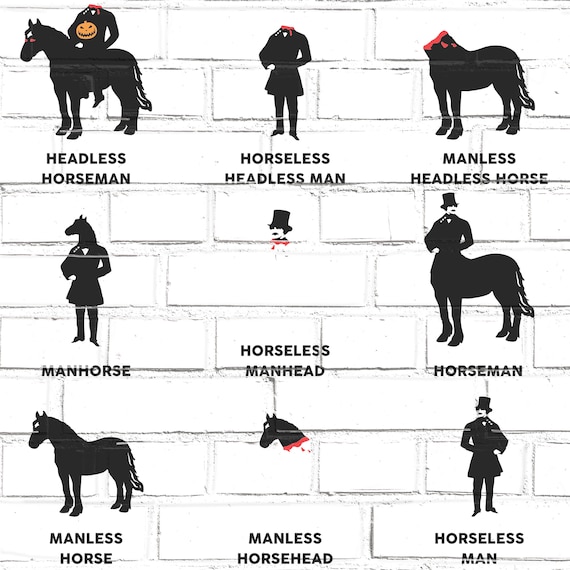 Headless horseman bending forward PNG, SVG