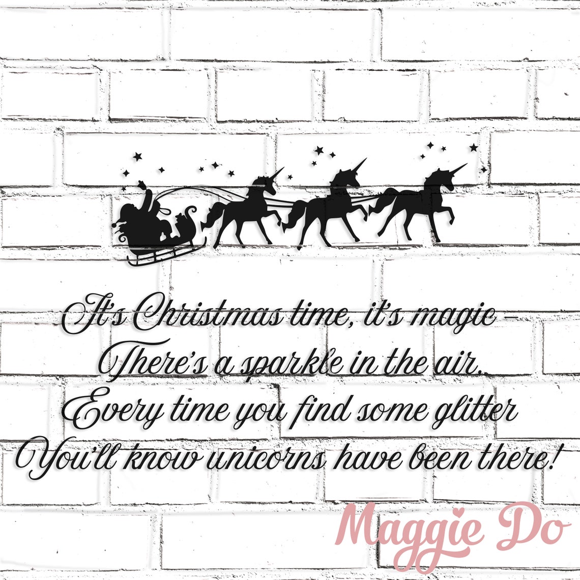 Download Christmas Unicorn SVG Father Christmas sleigh ride and poem | Etsy