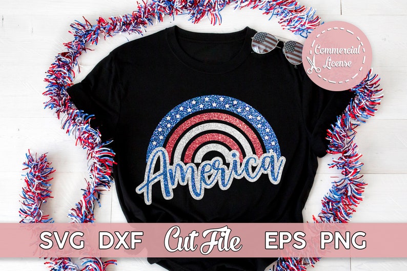 Download Patriotic Rainbow SVG 4th of July shirt cut file decal | Etsy