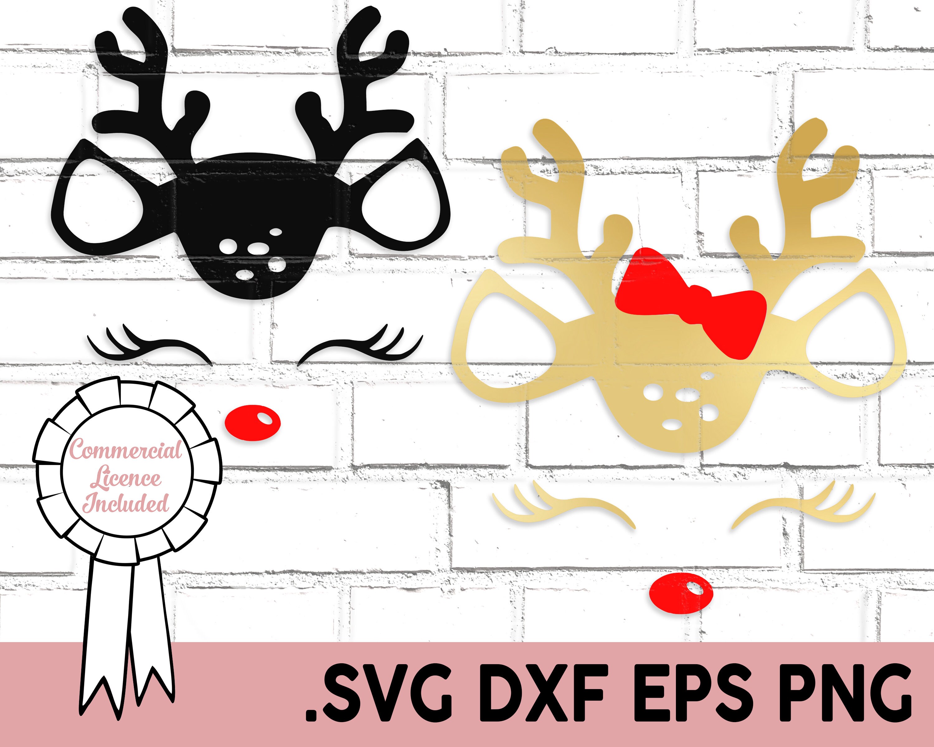 Download Cute Reindeer Face SVG Christmas Digital cut file svg | Etsy