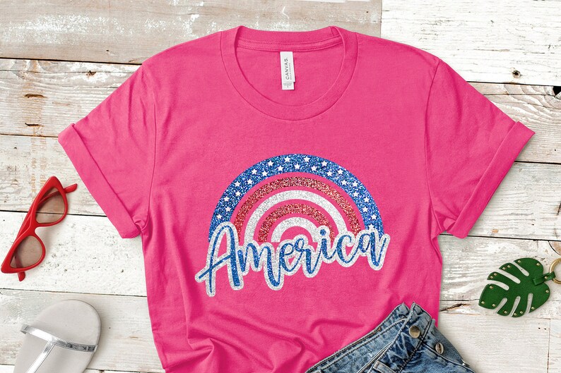 Download Patriotic Rainbow SVG 4th of July shirt cut file decal | Etsy