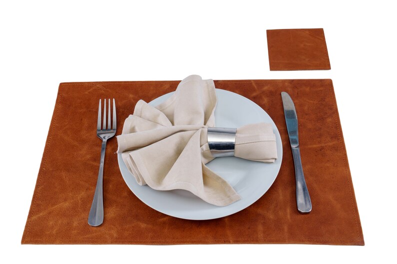 Geniune Leather Placemats and Coasters Table Placemats Etsy