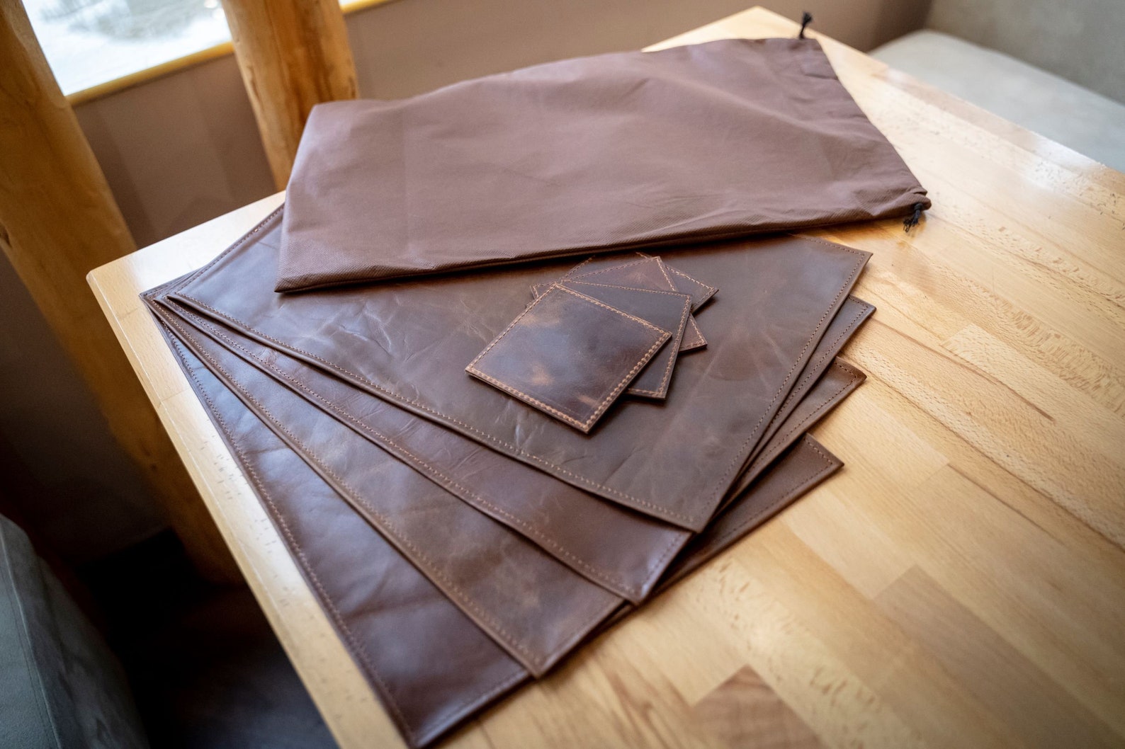Geniune Leather Placemats and coasters Table Placemats Etsy