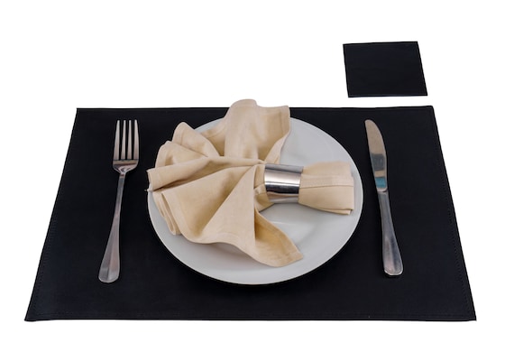 Geniune Leather Placemats and coasters, Table Placemats 45x30cm, Italian Leather Dining Table Sets - Combinations accepted