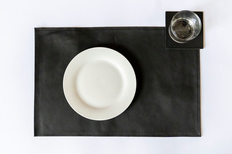 Geniune Leather Placemats and Coasters Table Placemats Etsy