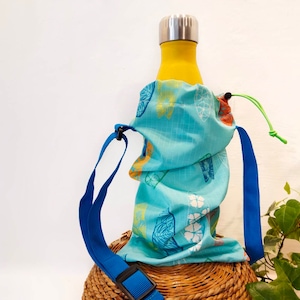 Waterproof water bottle holder with original print.