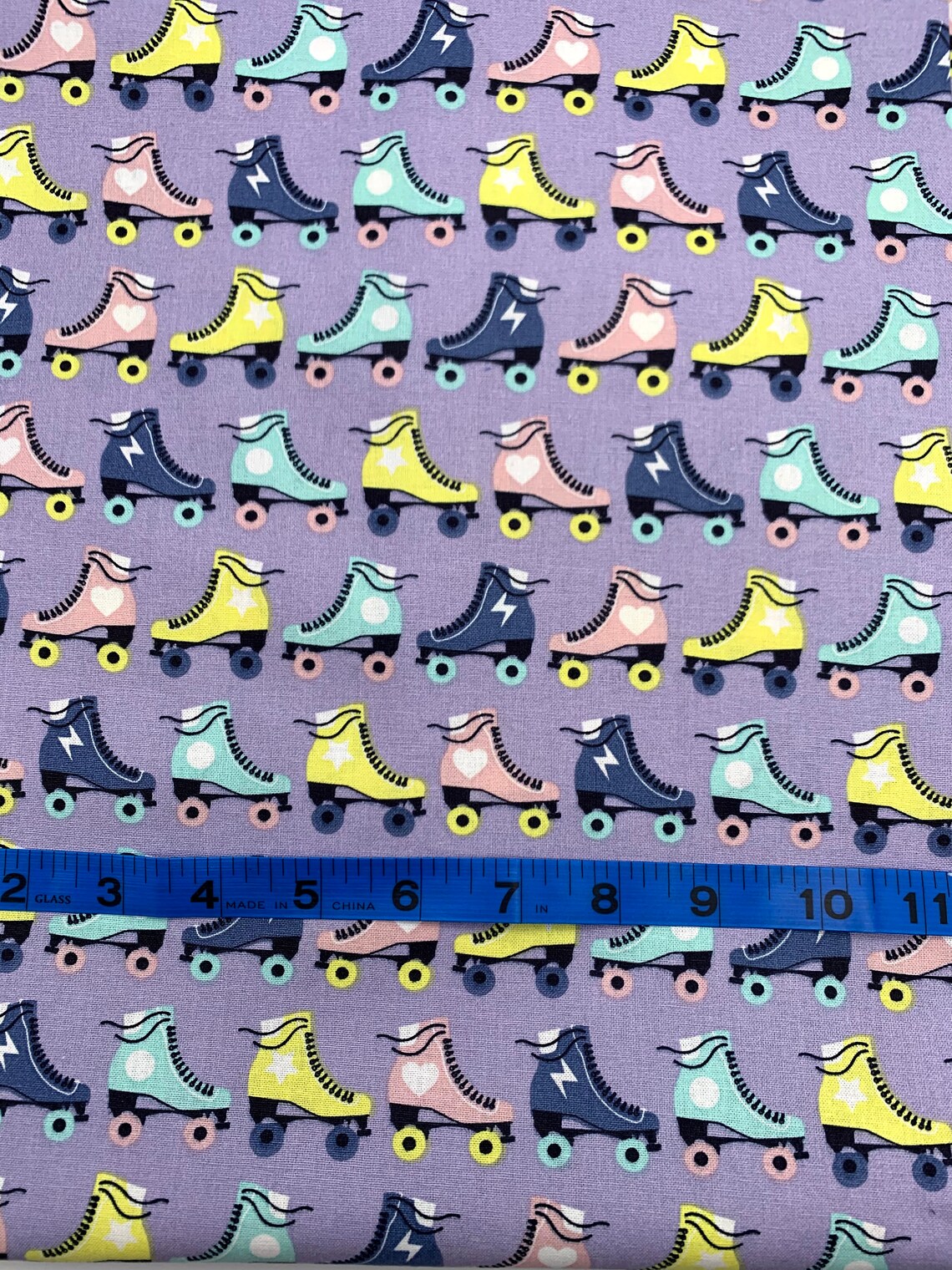 Roller Skate Cotton Fabric. 100 Cotton Fabric. Purple and Etsy