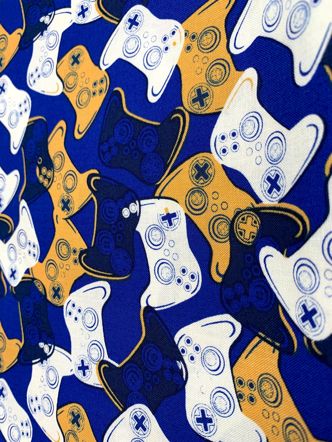 Game on Cotton Calico Fabric Xbox Controller Arcade Game Etsy