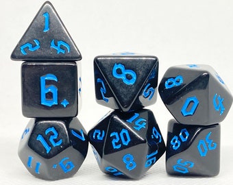 Antikes Blaues Runen Würfel Set | Polyedrische Würfel Set | Dungeons and Dragons | Rollenspielwürfel | Rollenspiel Würfel | Kobold Krafts