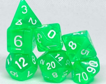 Grünes Würfelset Acid Splash Grün Polyedrisches Würfelset Dungeons and Dragons Rollenspielwürfel RPG Würfel Geschenke für Geeks