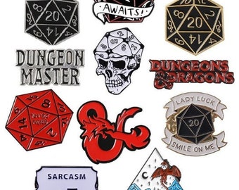DnD Enamel Pins | 12 Styles Available | Dungeons and Dragons | Roleplaying Games | Kobold Krafts