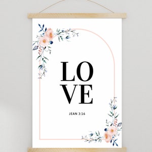 Poster Amour Jean 3:16 | Mariage | Fiançailles | Anniversaire| Et bien plus..