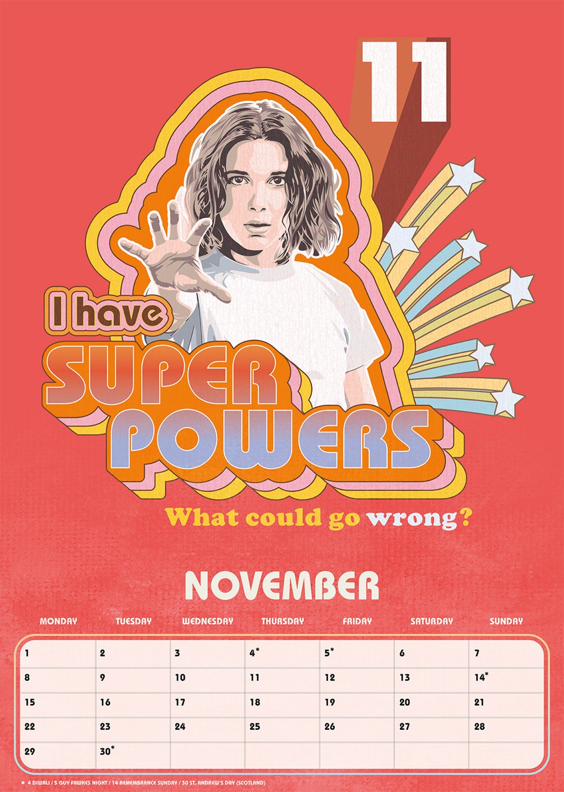 Official Stranger Things Personalised 2021 A3 Wall Calendar | Etsy