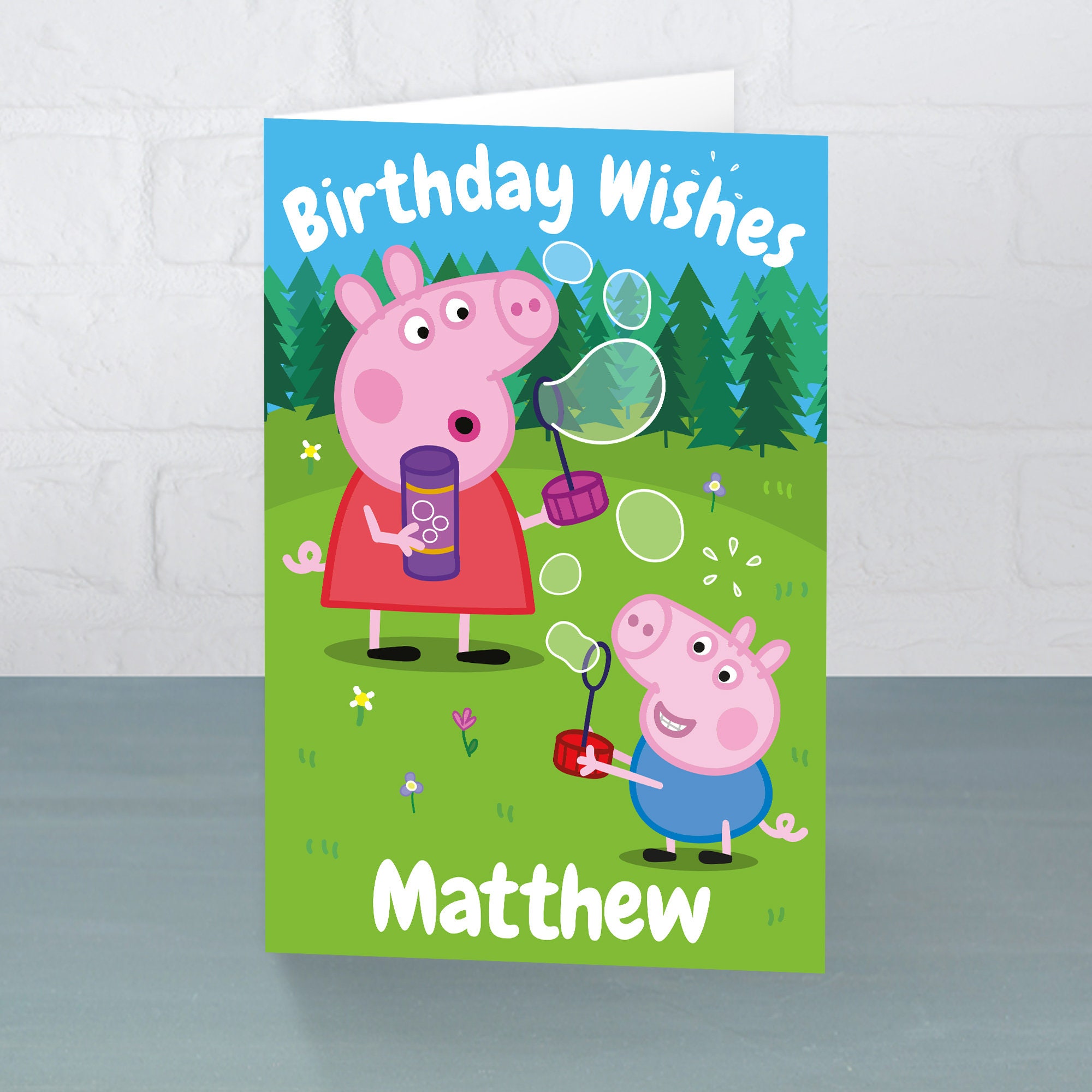 Personalised Peppa Pig Greetings Card Add Any Name to Cover | Etsy
