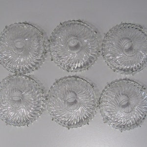 6 Vintage High Quality Pressed Glass Bobeche Candle Cup for Chandelier; Lamp Light Repair/Restoration Parts 1920's ET116