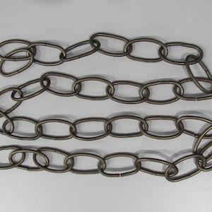 Vintage Oval Bronze Steel Chandelier Chain,  36&quot; Length, Aged Finish; good for light or small chandeliers ET21