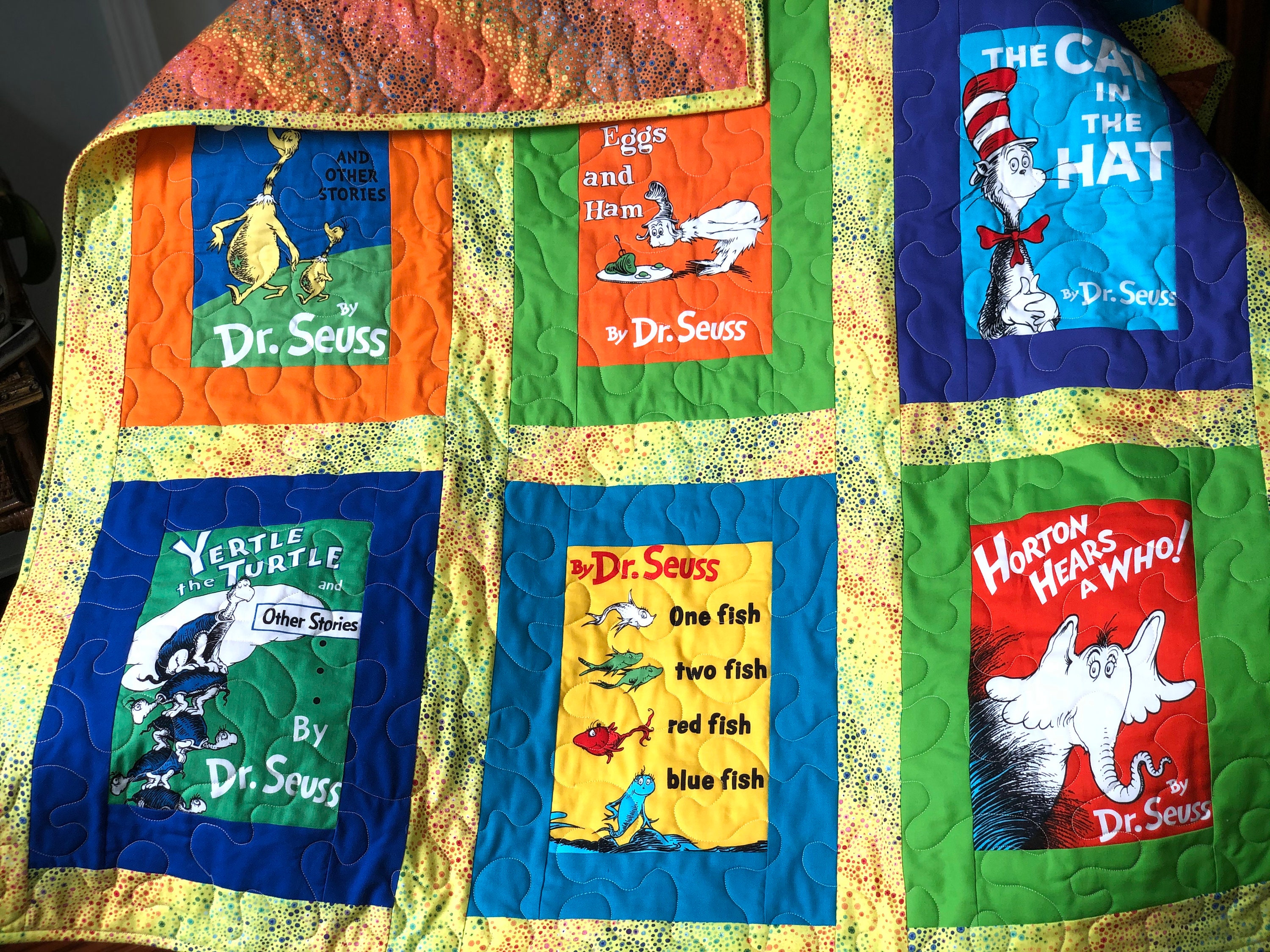 Dr Seuss Quilt Kit, Pre-Cut Focal Pattern, Blanket Baby Sewing Project