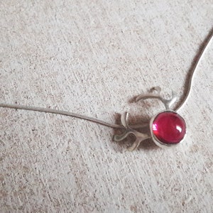 Rudolph Red-Nosed Reindeer Pendant, Red Corundum Christmas Charm image 4