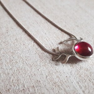 Rudolph Red-Nosed Reindeer Pendant, Red Corundum Christmas Charm image 2