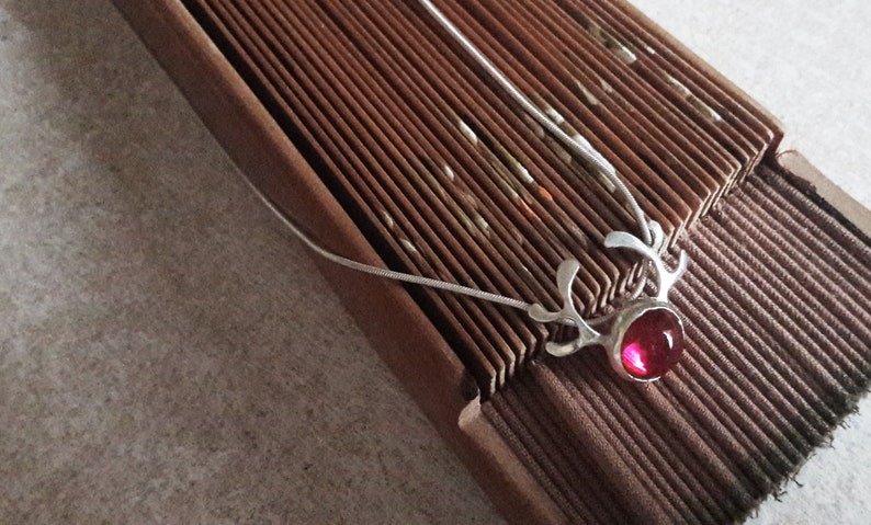Rudolph Red-Nosed Reindeer Pendant, Red Corundum Christmas Charm image 3