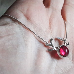 Rudolph Red-Nosed Reindeer Pendant, Red Corundum Christmas Charm image 6