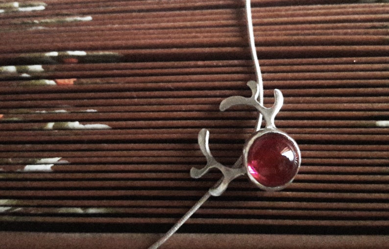 Rudolph Red-Nosed Reindeer Pendant, Red Corundum Christmas Charm image 5