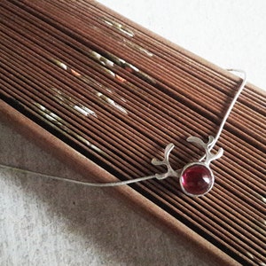 Rudolph Red-Nosed Reindeer Pendant, Red Corundum Christmas Charm image 7