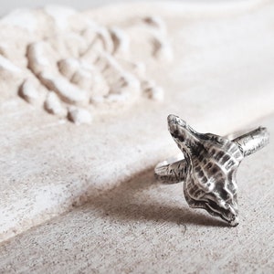 Seashell Silver Ring, Mermaid Jewelry