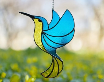 Hummingbird Stained Glass Window Hangings - Hummingbird sun catcher - Birthday gifts for mom