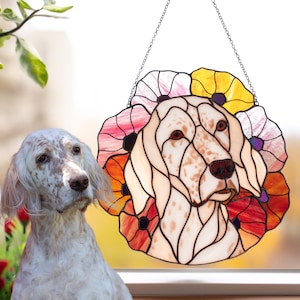 Custom Pet Portrait, Stained Glass Dog Memorial Gift, Custom Dog Portrait from Photo, Cat Suncatcher, Personalized Pet Remembrance Gift
