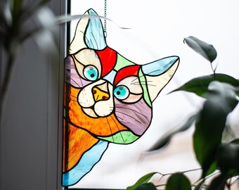 Chat De Vitraux Etsy