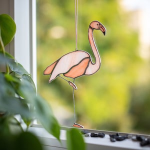 Stained glass Flamingo Mothers day gifts Stained glass Window Hangings Pink Flamingo suncatcher Beach Decor Birthday Gift For Her image 7