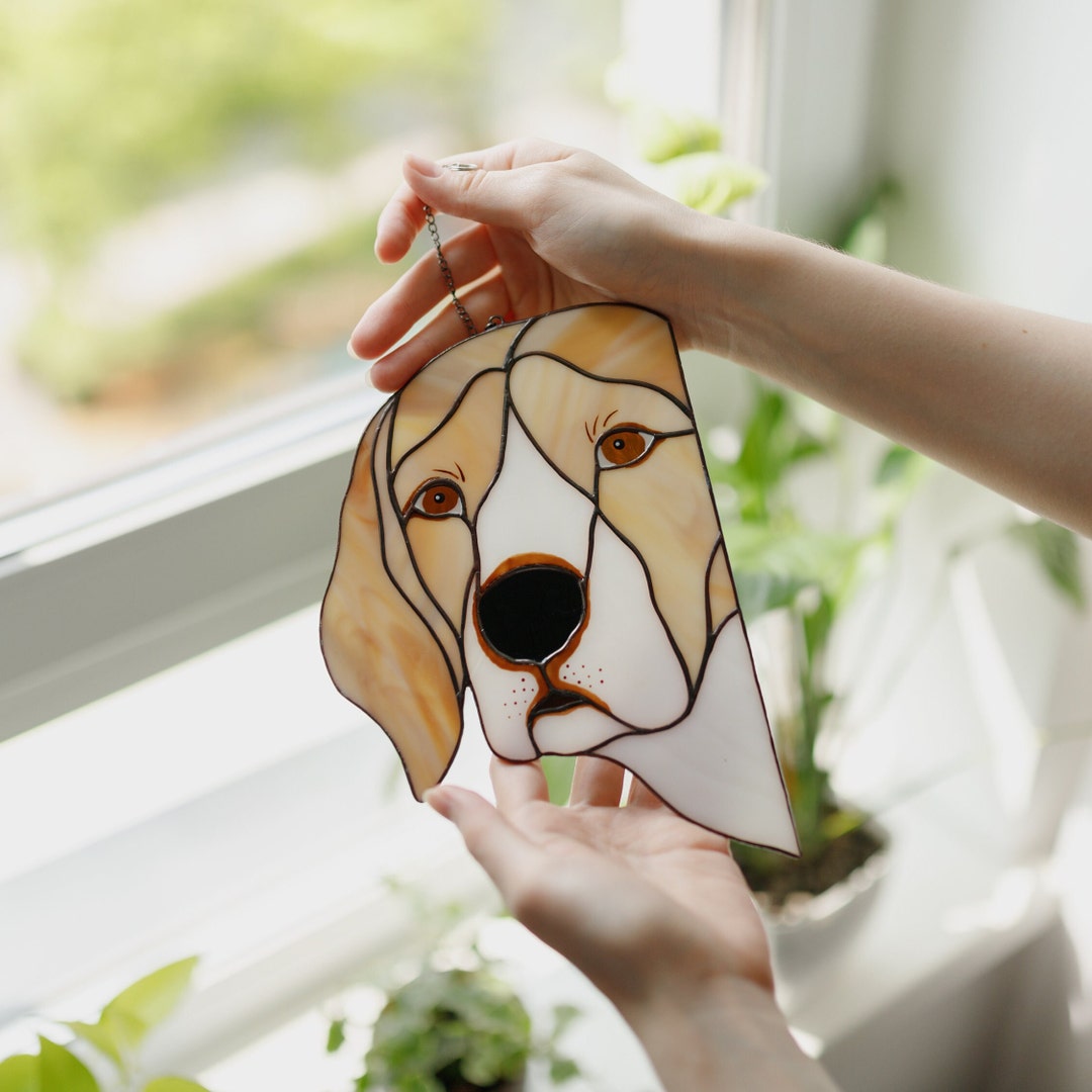 Beagle Stained Glass Dog, Christmas Gifts for Mother, Custom Dog