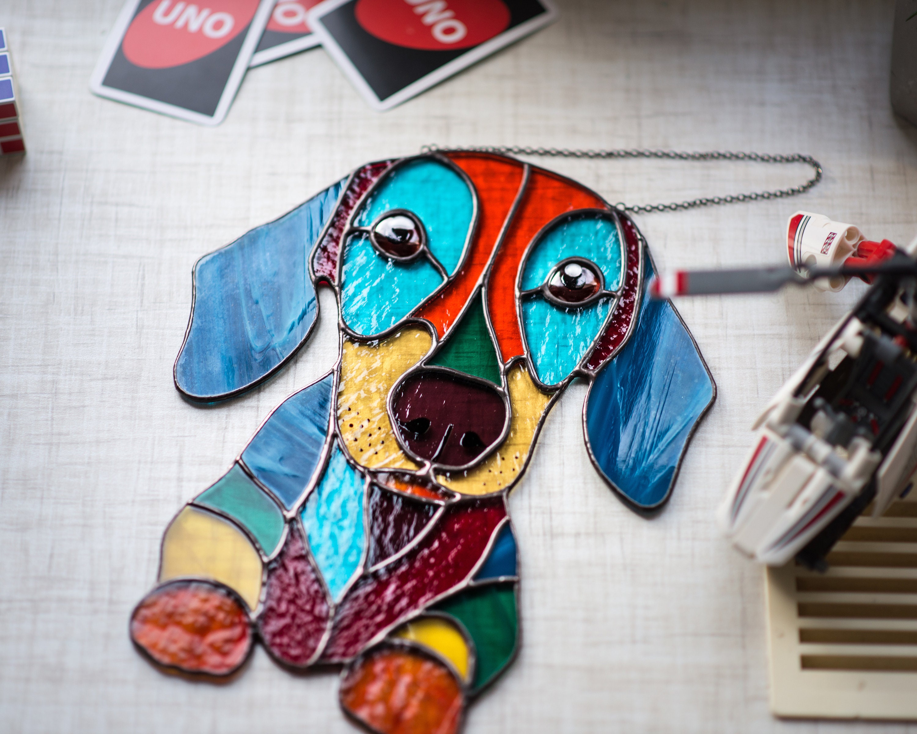Dachshund Stained Glass Dog Suncatcher Pet Parent Gift Peeking Etsy