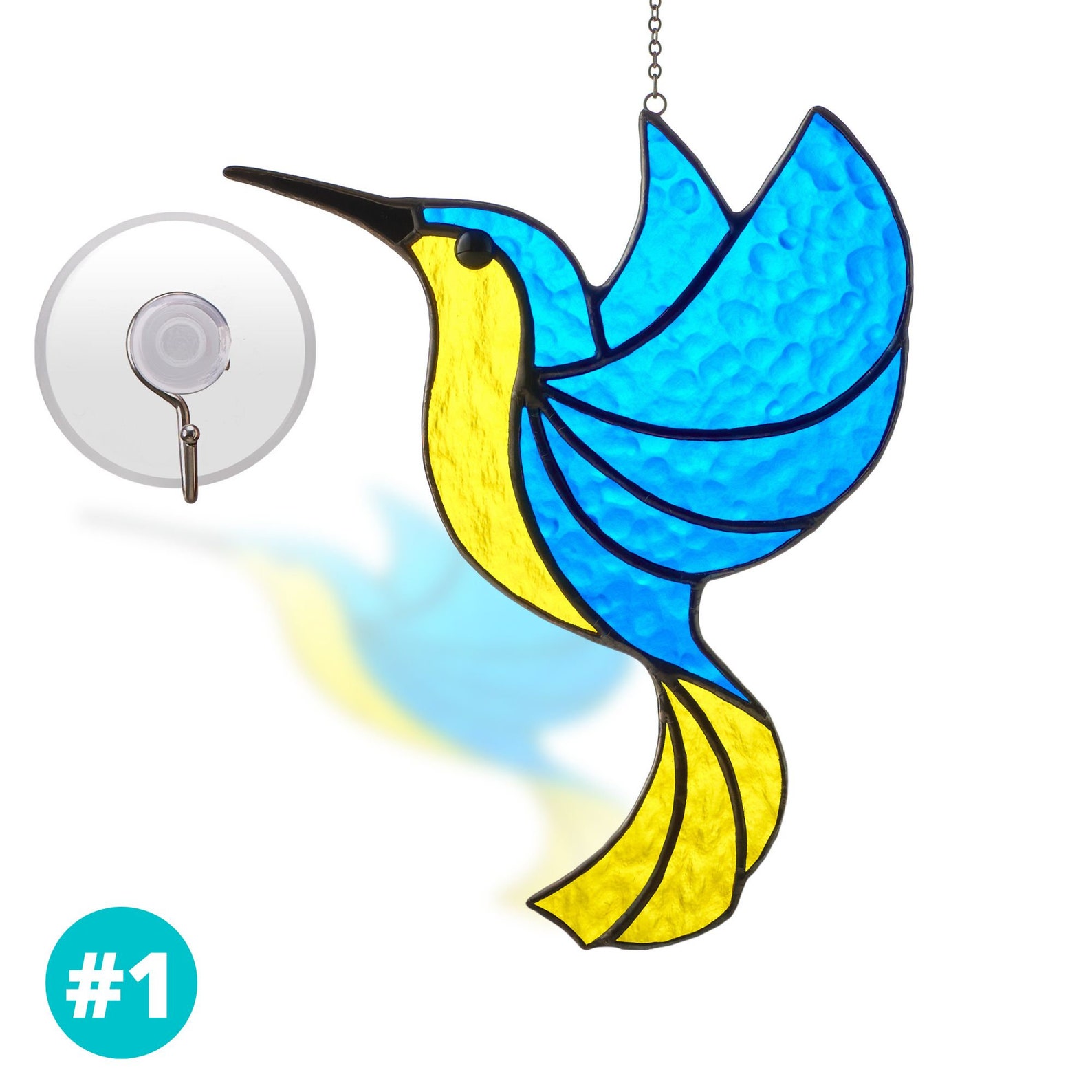 Stained Glass Hummingbird Suncatcher Bird Lovers Gift Etsy