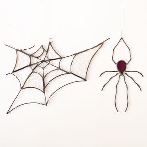 stained glass spider web, halloween decor, halloween home decor, halloween window decor, cute halloween decor, spider web, halloween spider, stained glass window, stained glass, stained glass art, spider web suncatcher, corner spider web