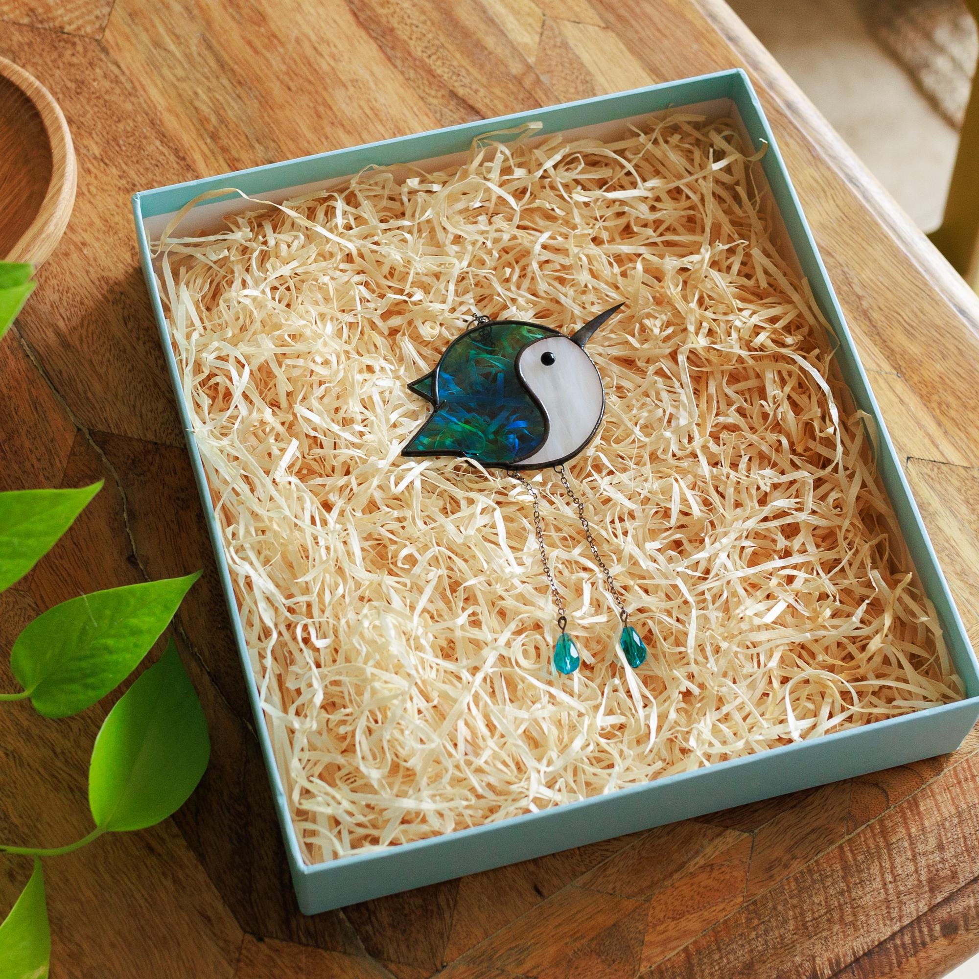 Zedesey Kolibri-Sonnenfänger Aus Buntglas – Handgefertigt, Mit Blume, Für Fenster