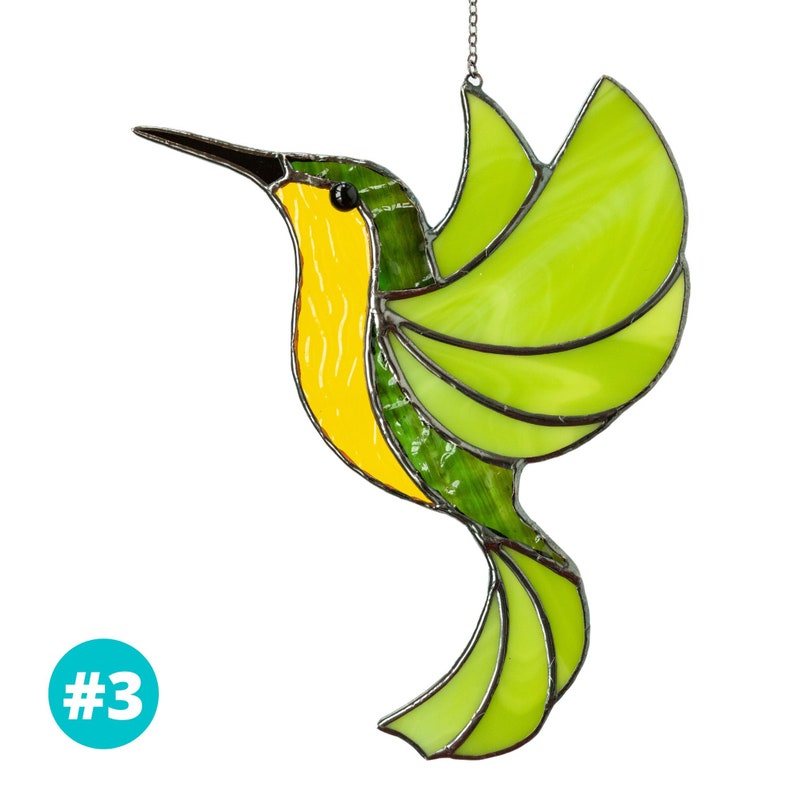 Stained Glass Hummingbird Suncatcher Bird Lovers Gift Etsy