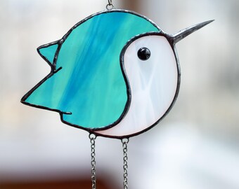 Buntglas Fensterbehang Kolibri – Handgefertigter Sonnenfänger, 19x17 Cm, Mit Geschenkbox Für Vogel- & Dekoliebhaber