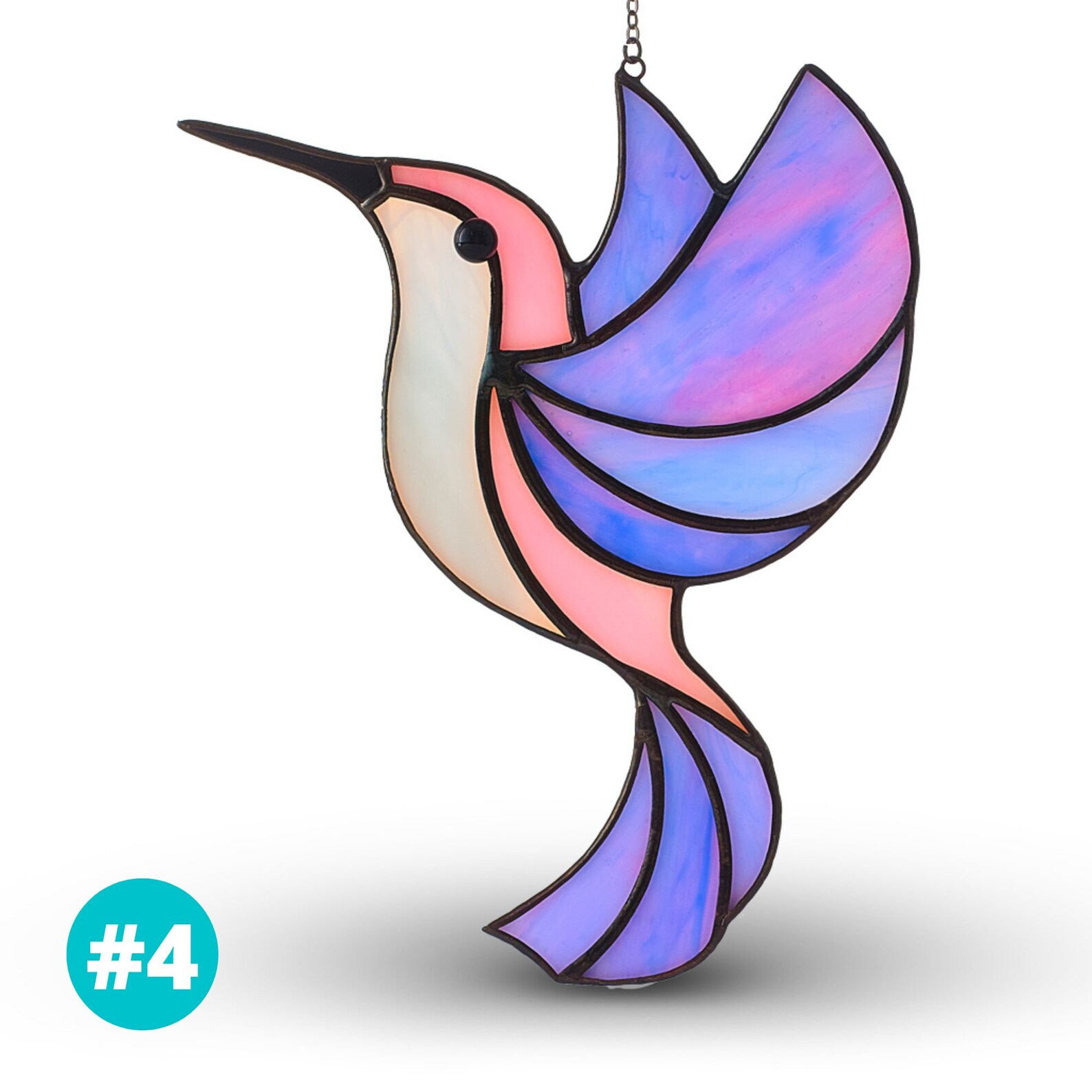 Stained Glass Hummingbird Suncatcher Bird Lovers Gift Etsy