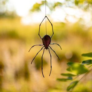 Spooky Home Decor - Handmade Stained Glass Spider - Window Hanging - Unique home decor - Window Spider Suncatcher